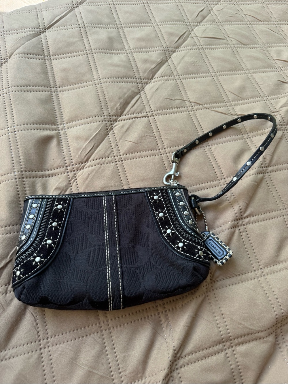 Vintage coach Black Studded Wristlet Clutch